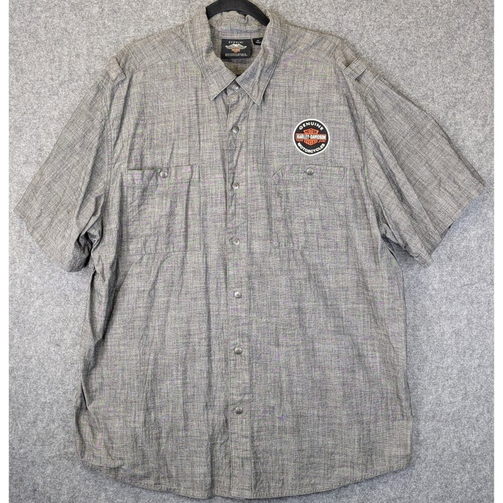 Harley-Davidson Men’s 2XL Button Up Shirt Short Sleeve Biker Mechanic Motorcycle